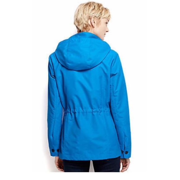 LANDS END CHESAPEAKE BLUE STORM‎ RAKER RAIN JACKET W HOOD SIZE MEDIUM - Picture 2 of 9